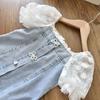 Summer Girl Princess Dresses Children's Embroidery Three Dimensional Flower Lace Mesh Dress 2-6 Years