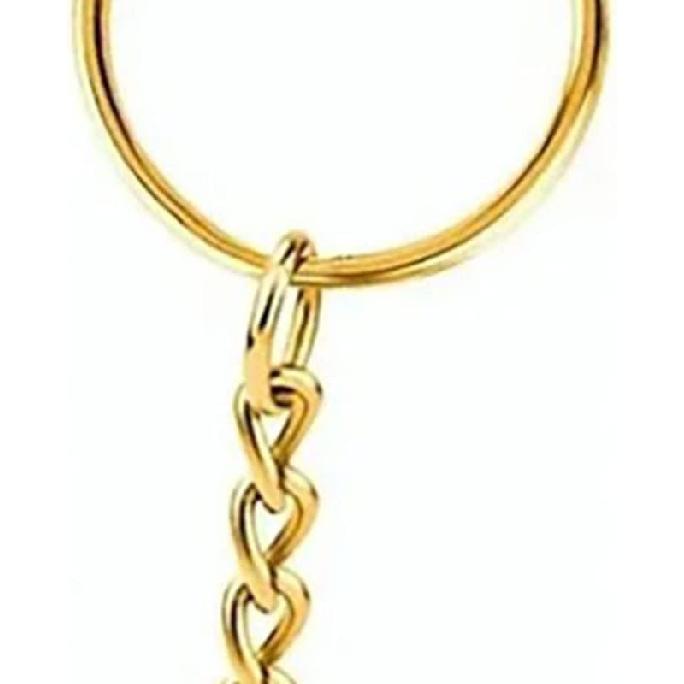 100pcs Gold Keychain Rings Metal Split Key Rings Chains Parts with Open Jump Rings for DIY Crafts Jewelry Making