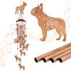Bulldog Wind Chimes for Outside,Bulldog Gifts for Women Men,Metal Decor