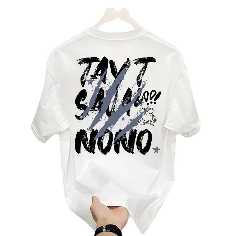 Trendy Brand Short-Sleeved Pure Cotton Men'S Printed T-Shirt Trendy Men'S And Women'S Versatile Round Neck T-Shirt Men'S