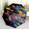 1pc Colorful Fish Automatic Folding Umbrella - Windproof Compact Travel Umbrella with Auto Open/Close, 8-Rib Heavy-Duty Shaft for Women/Men A002
