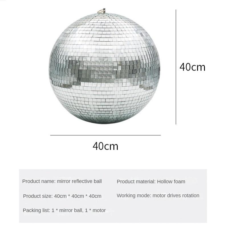 Silver Disco Reflective Ball KTV Bar Wedding Party  Disco Ball 360 ° Rotating Mirror Reflective Sphere