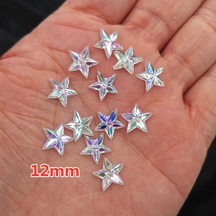 

Colorful Acrylic Five-Point Star Rhinestone Stickers for Jewelry Decoration, Flat Bottom, No Hole - 2430 Pack