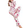 Women's Comfortable Love Print Long-sleeve And Long-pants Pajama Set