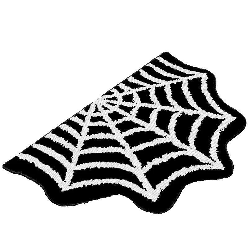 Halloween Pumpkin Plush Rugs Imitation Cashmere Soft Orange Home Carpet Autumn Decoration The Ghost Spider Web Skull Mat
