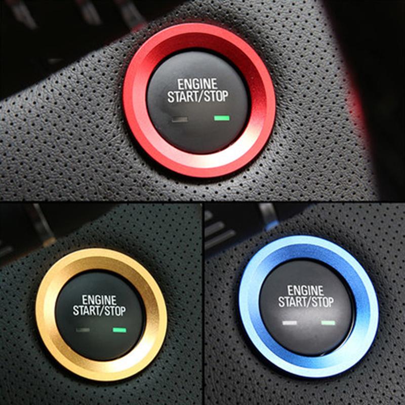 Engine start stop button Decoration Patch Ring Metal Car Stickers For Cadillac CT5 CT6 CTS XT5 XTS Interior Accessories Trim AHO1