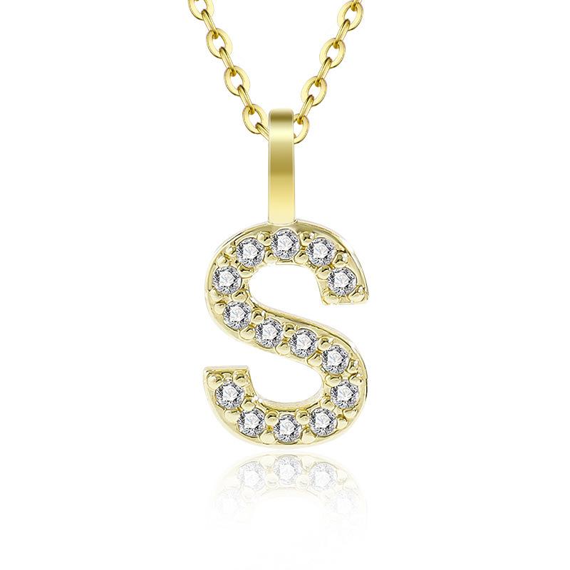 Gold Color Pendant Necklace with Chain for Women - Initial Jewelry Gift