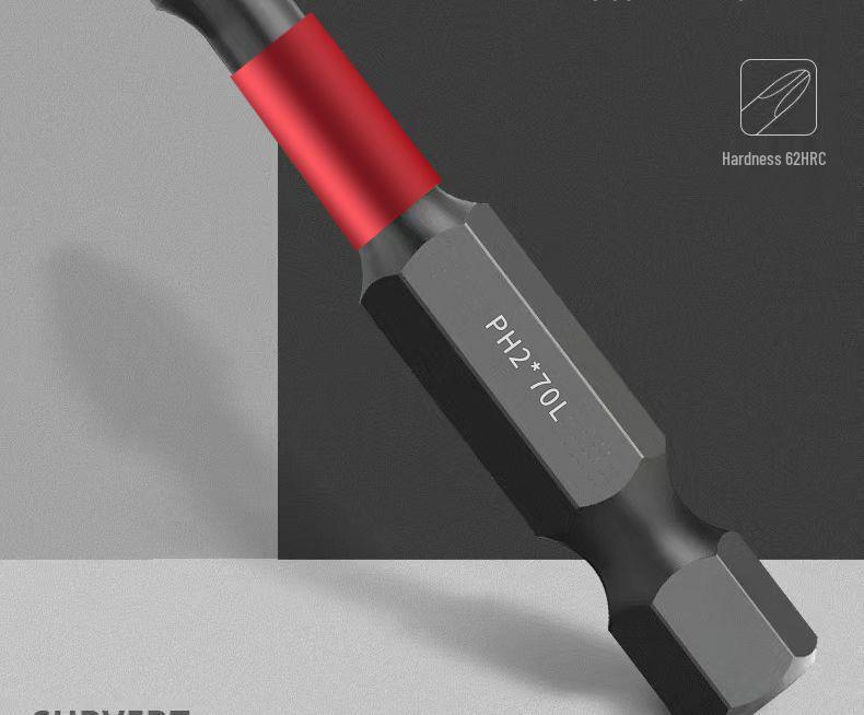 Tungsten Steel Non-Slip Magnetic Phillips Screwdriver Bits - Impact-Resistant and Super Hard for Electric Drills