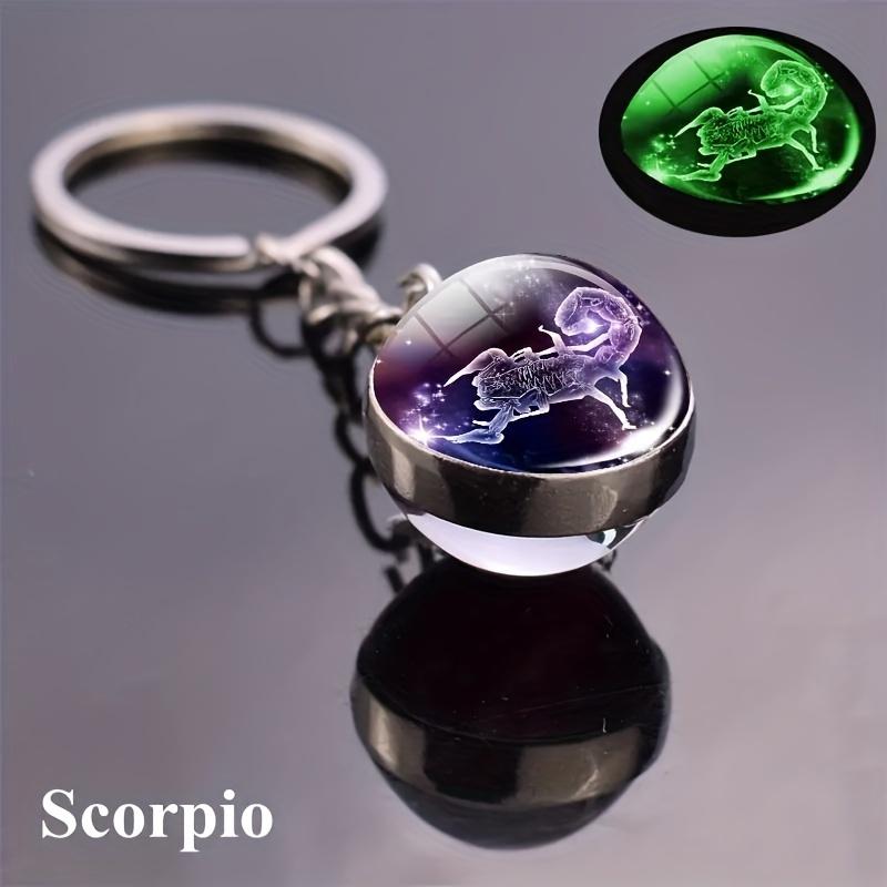 Double-sided Twelve Constellation Luminous Keychain
