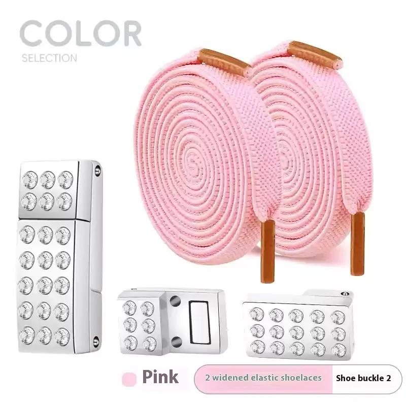 Diamond Elastic Laces Sneakers Magnetic Shoelaces Without Ties Tennis Women No Tie Shoe Laces Flat Wide Shoelace Shoe Accessorie