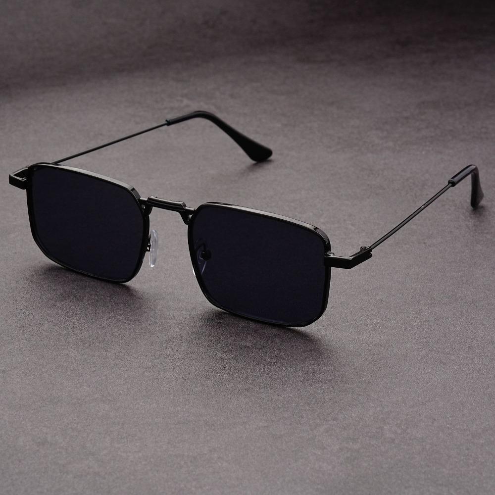 High Quality Rectangular Sunglasses Men Metal Frame Retro Brand Square Sunglasses Women Unisex Fashion Eyewear
