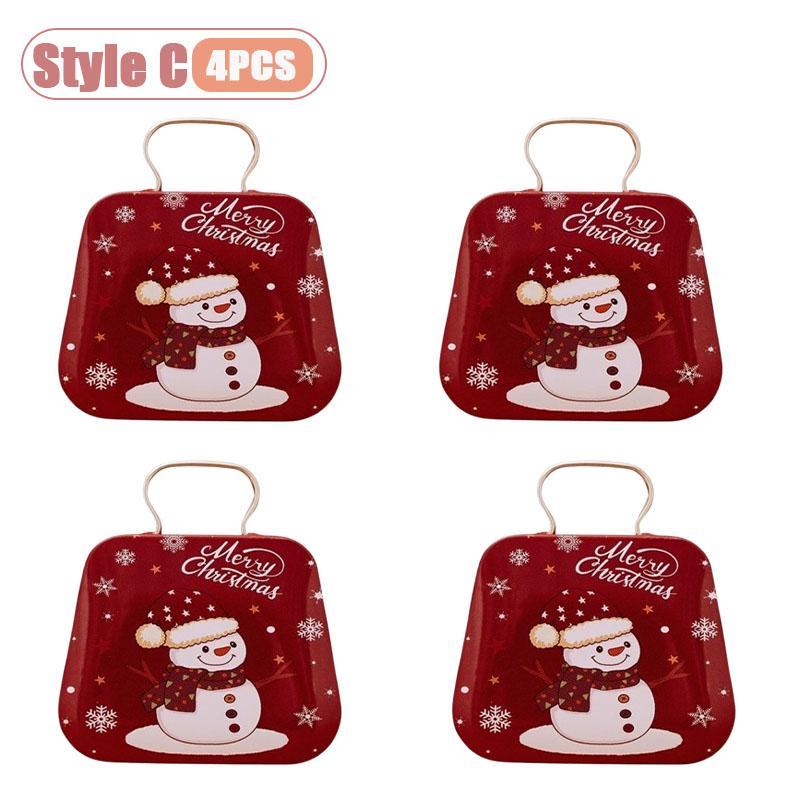 Mini Christmas Tin Candy Box Handbag Gift Box for Holiday Party Favors Gift Wrapping and Festive Table Center Decoration