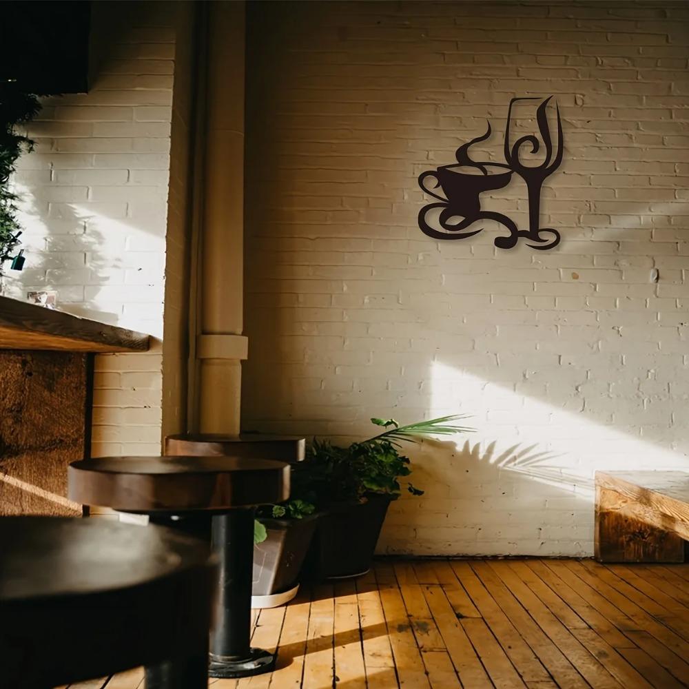 Kaffee- und Weintassen, Eisenhandwerk, stilvolle Innen- und Außendekoration, ideal für Wohnzimmer und Wanddekoration, perfekt für Zuhause