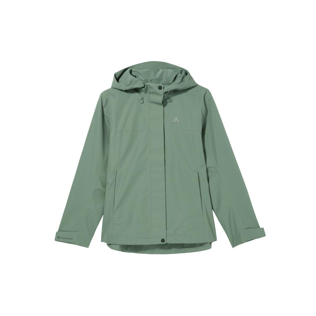 Anta Solid Color Hooded Zip-Up Long Sleeve Jacket Women jackets Slate-Green 962437609-4