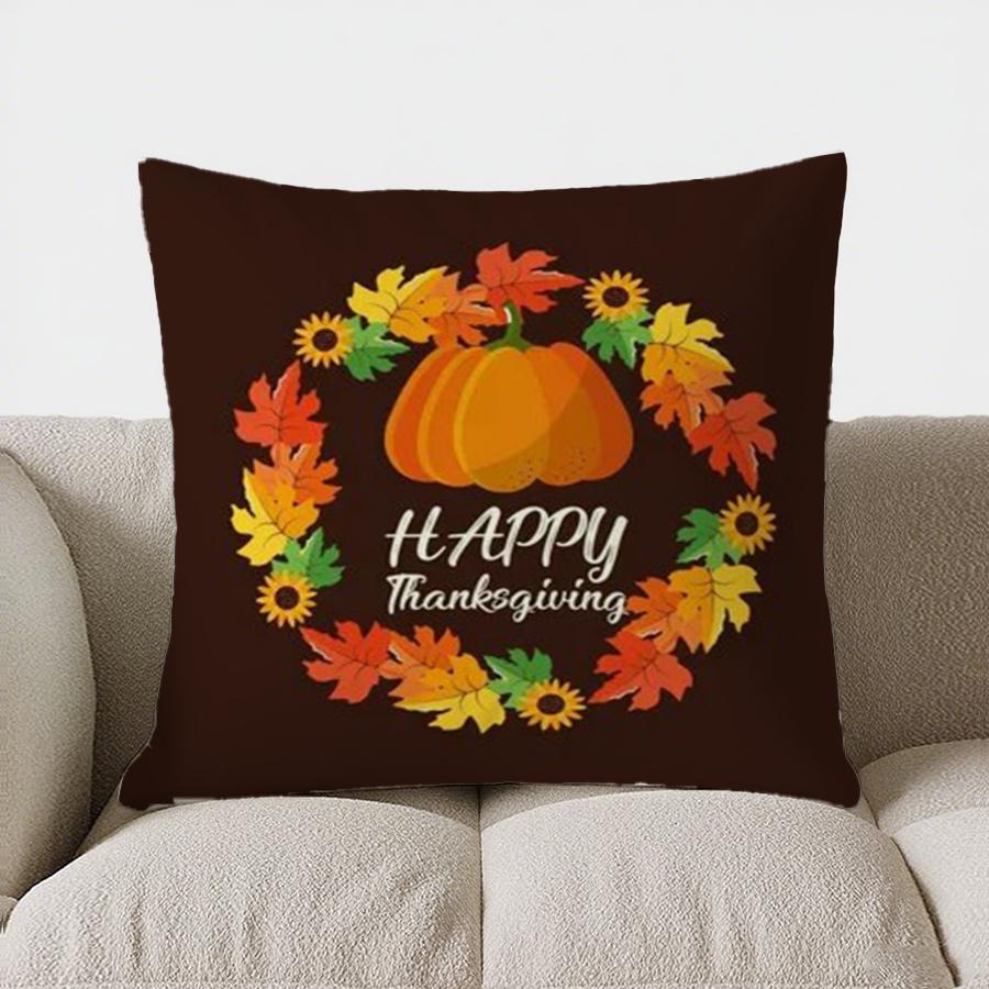 Home Decor Hello Autumn Pumpkins Decorative Throw Pillow Pattern Cushion Cover Suitable For Sofa Bedroom Car Pillow Cover