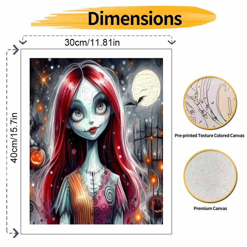 Disney Sally Painting Kit Home Bedroom Wall Decor Handmade Gift Night Owl Moon Pumpkin Halloween Party Art Supplies Crafting Set Gift