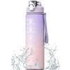 Plastic Water Bottle Leakproof Drink Bottle With Time Marker For Fitness Sports