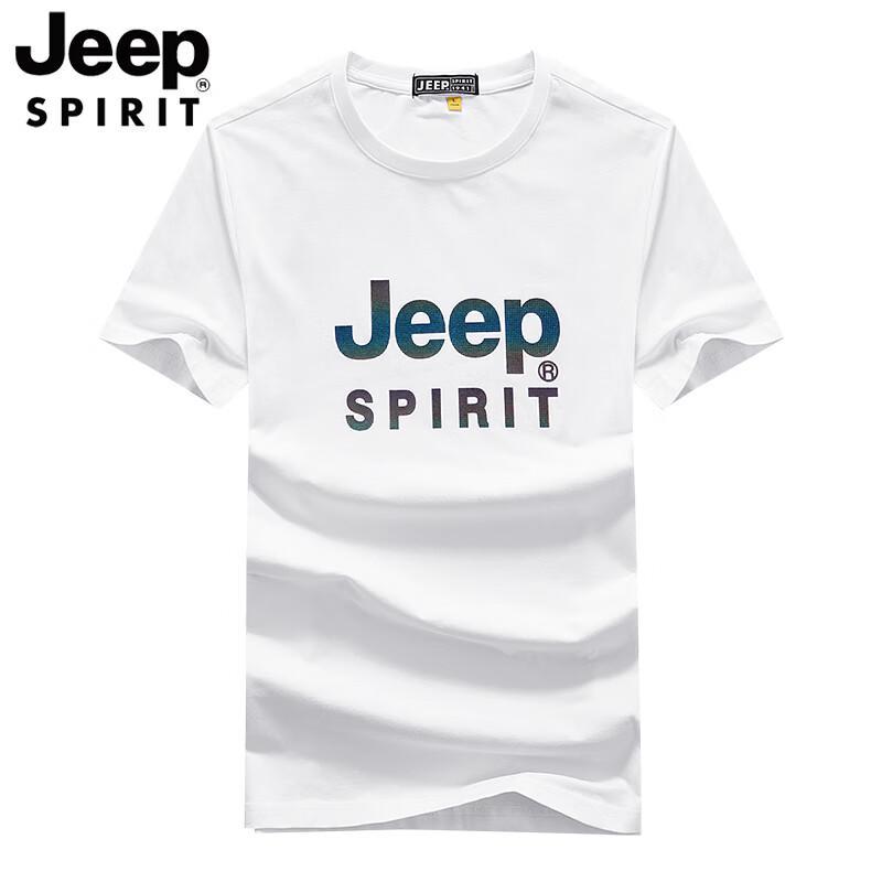 

JEEP SPIRIT Men s Solid Cotton Short-Sleeve T-Shirt L