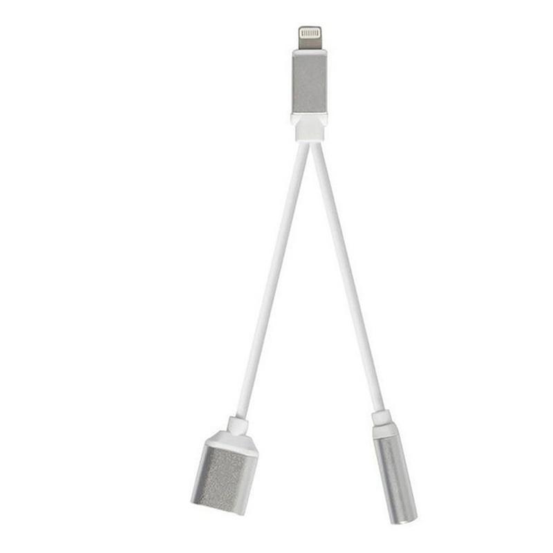 2in1 Lightning To 3.5mm Audio Headphone Adapter Charger Cable For iPhone 7/7 Plus