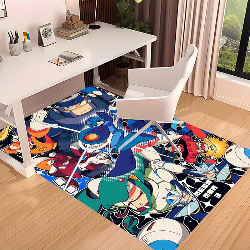 Cartoon Rockman Game Megaman1 Printed Absorbent Washable Carpet, Non-Slip Bathroom Mats, Kitchen Rugs, Yoga Mat,Living Room Entrance, Camping Picnic R