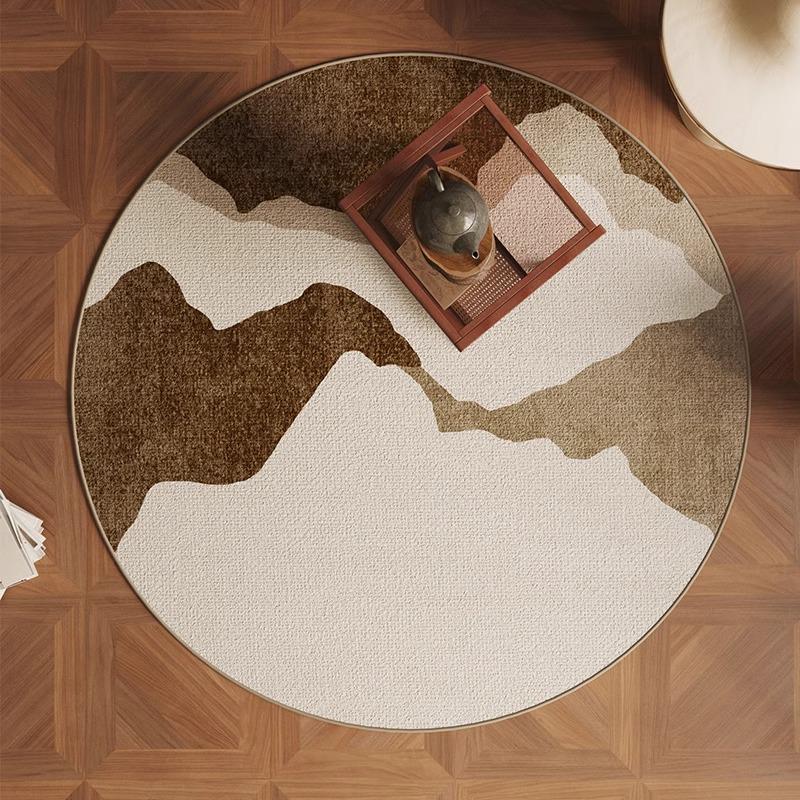 Round Flannel Modern Rug for Living Room, Study, or Bedroom - Perfect for Sofa, Coffee Table, Chair Pad, or Bedside Mat