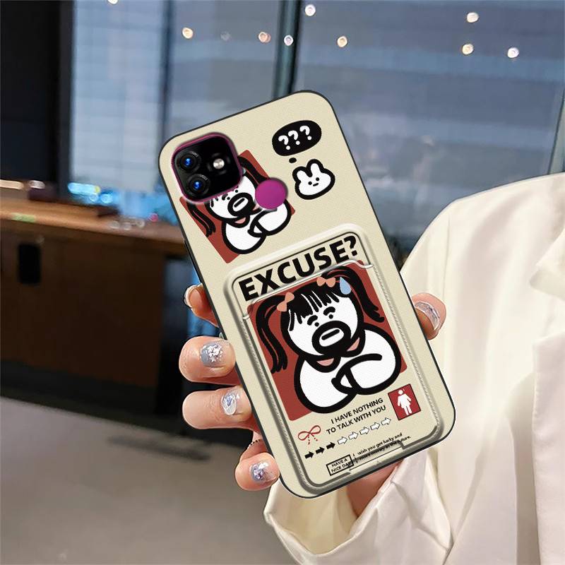 Waterproof Back Cover Phone Case For Itel P36/P36 Pro/vision1 Plus Durable Card slot Full wrap Fashion Design Soft case