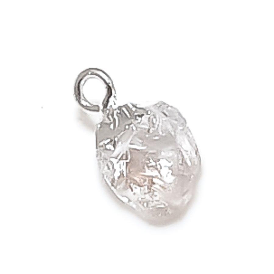 Natural Crystal Rough Gemstone 925 Sterling Silver Jewelry Pendant 0.59" V1c76