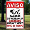Spanish Aviso Metal Sign SS09  24Hour AudioVideo Surveillance Security Awareness