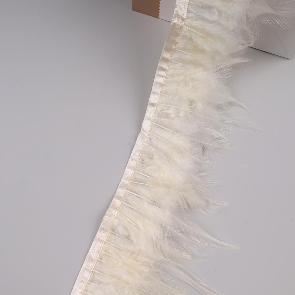 10Meters Hackle Feather Trim Rooster Neck Feather Ribbon Pheasant Feathers Fringe for Crafts Accessories Sewing Decoration