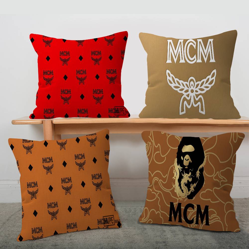 Moda M-MCM Logo Copricuscino Design Copricuscino decorazione Decorazione Festiva