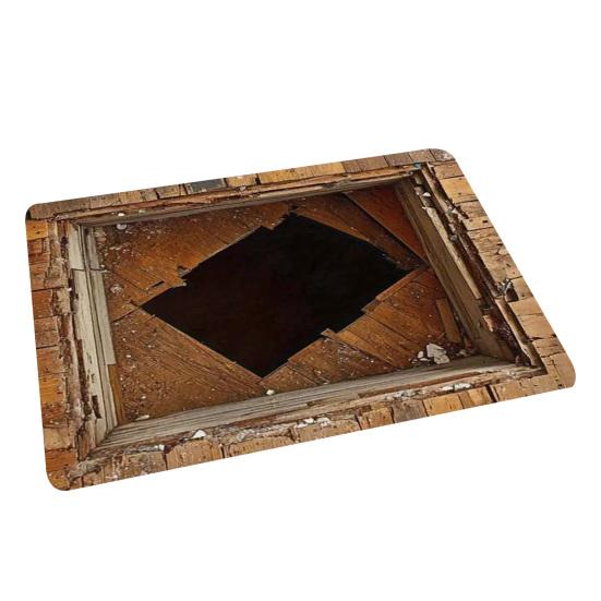 3D Optical Illusion Floor Mat Bottom Soft Memory Non-Slip Rug with Anti-Slip Foam Cushion Visual Distortion