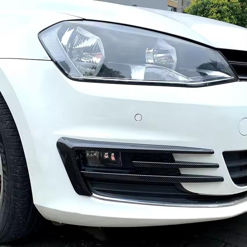 For VW Golf MK7 2013-2016 Car Sticker Front Bumper Side Vent Spoiler Splitter Canard Fog Light Lamp Cover Carbon Styling Black