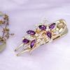 Elegant Crystal Double Flower Hair Claw Hair Grab Duckbill Clip For Women Headdress Hair Accessories Rhinestone Hairpin Headwear