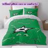 Ice Hockey Logo Pattern Bedding Quilt Set Quilt Cover Pillowcase Home Decoration Birthday Gift (1*duvet Cover+ 2*pillowcase, Without Core)