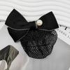 Womens Blue Polyester Bow Tie With Button Or Tie Closure For School Uniforms And Office Wear