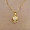 Multipurpose Leopard Head Necklace and Earring Set Craft from Sturdy Steel Materials Stylish Outfits for Trendy Women