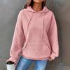 European and American Autumn/Winter Fashion Loose Fit Women's Solid Color Hooded Drawstring Sweatshirt.