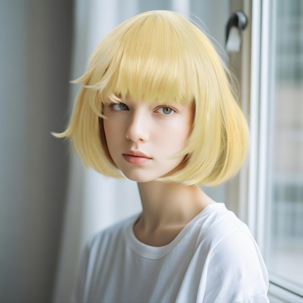 Costume Short Wig, Short Curly Hair, High Temperature Silk Chemical Fiber Hair, Black Rose Mesh Wig