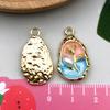 Monet Garden Oil Painting Pearl Pendant Keychain & Jewelry Set