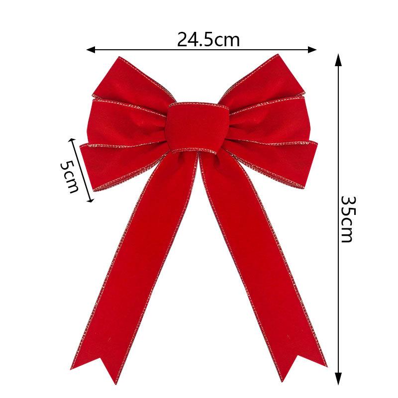 Red Christmas Bows Outdoor Decorations Large Christmas Tree Top Bow Velvet Wreath with Glitter Gold Edge Front Door Decoration