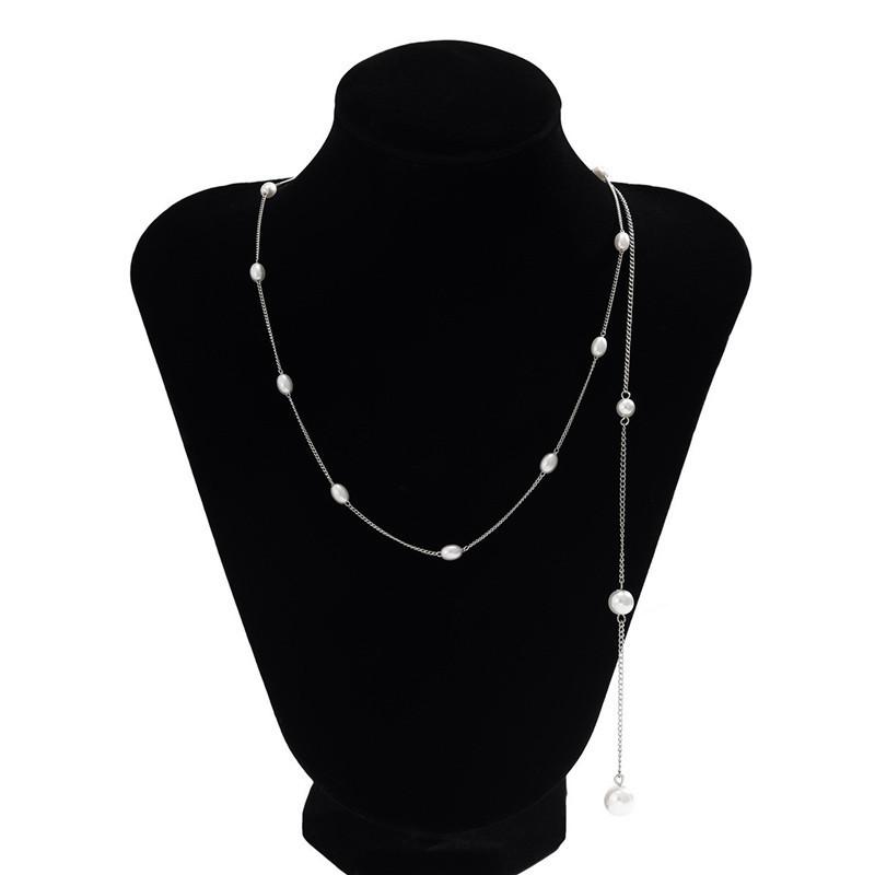 Fashion Beach Sexy Ladies Back Chain, Geometric Imitation Pearl Tassel Body Chain Necklace