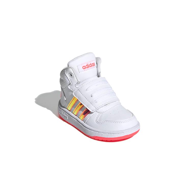Adidas Neo Hoops 2.0 Mid Slip Resistant Mid top Skateboard Shoes White Pink Infant And Toddler FW7609