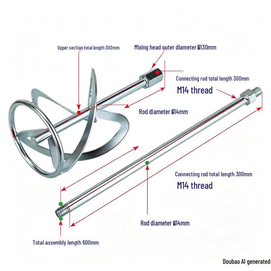 High-Power Electric Mixer for Putty, Paint, and Ash