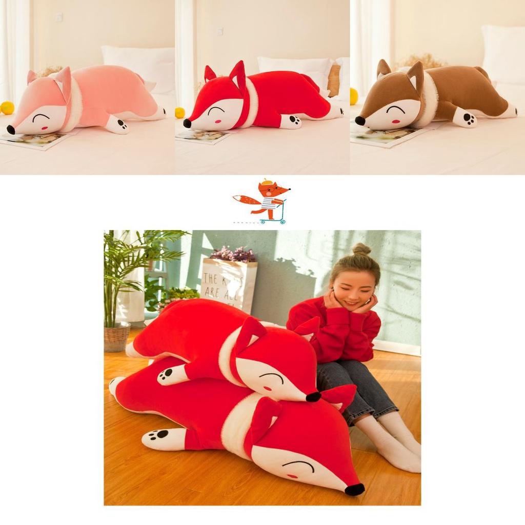 Super Soft Fox Plush Toy Cartoon Style Pp Cotton Filling Customizable 35cm 50cm 60cm 70cm 90cm 1.2m