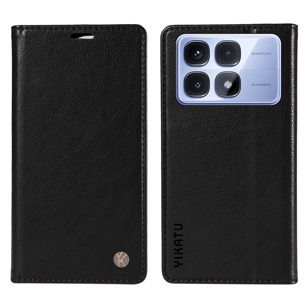 YIKATU YK-006 For Xiaomi Redmi K70 Ultra Case Wallet Litchi Grain Leather Phone Cover Magnetic Auto-Absorbed