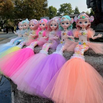 45Cm/17.72Inch Mermaid Doll Girl Toy Blue Eyed Children'S Princess Doll Wedding Dress Doll,Christmas/Halloween/Thanksgiving Gift