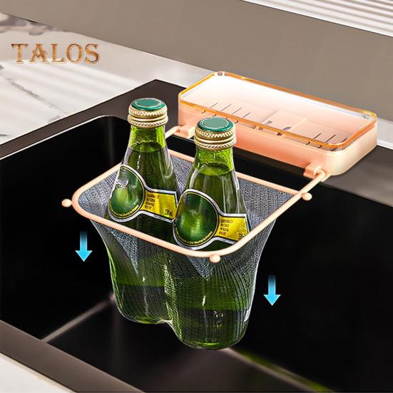 Sink Filter Rack Drain Stand Waste Garbage Net Shelf Anti-Clogging Disposable Mesh Bag Kitchen Sink Strainer with Removable Suction Cup