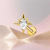 Herzförmiger Katzen-Ohrknochen-Stecker Piercing Schmuck mit lila Zirkon G23 Titan - Designer-Stil, Modisch, Schlicht.