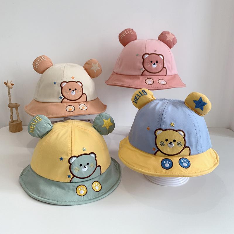 1-3Y Cute Cartoon Baby Bucket Hats Korean Spring Autumn Kids Sunscreen Fisherman Caps For Boy Girl Outdoor Toddler Sun Visor Hat
