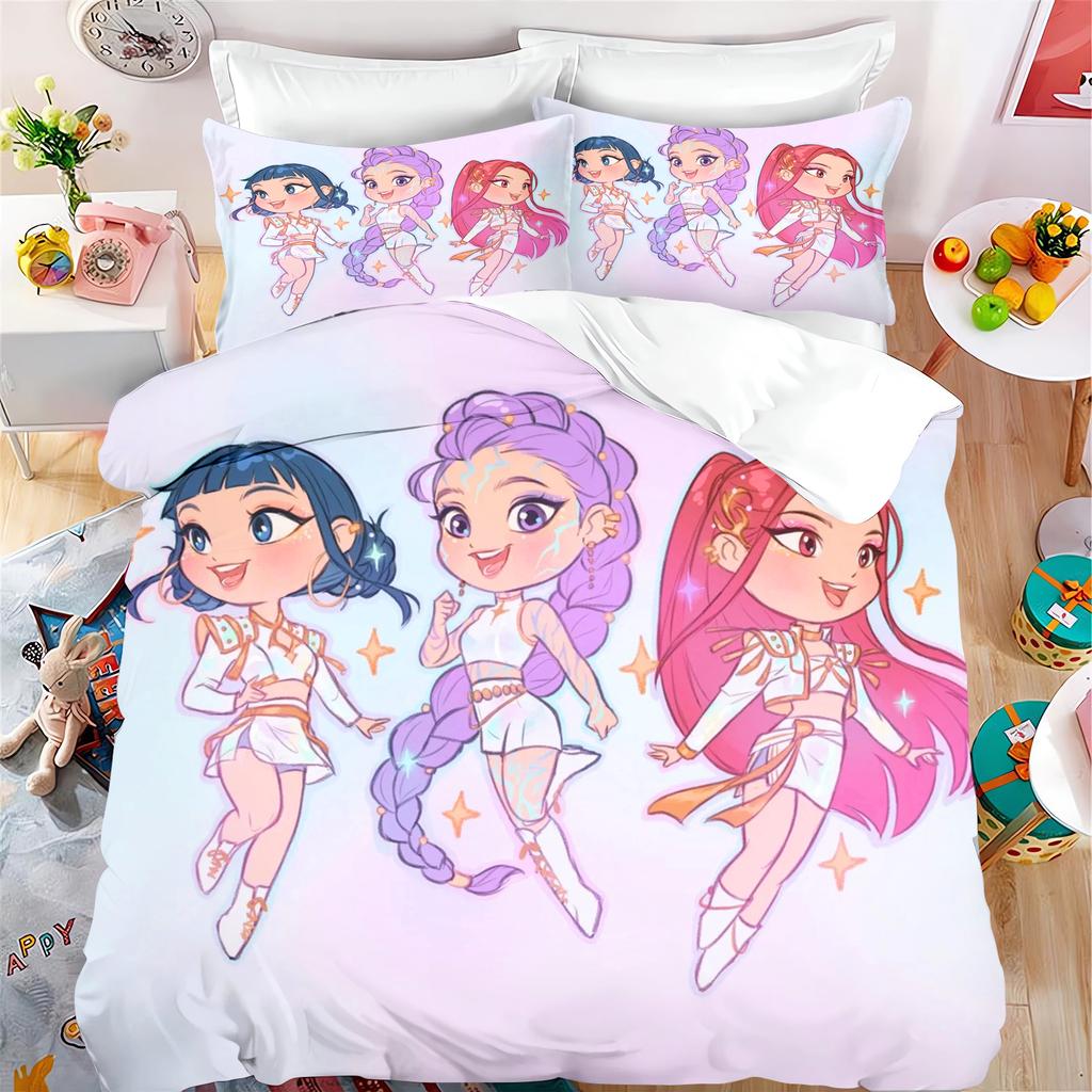 k-pop Anime Home Bedroom Comforte Nordic polyester material suitable for children and adults 3-piece set